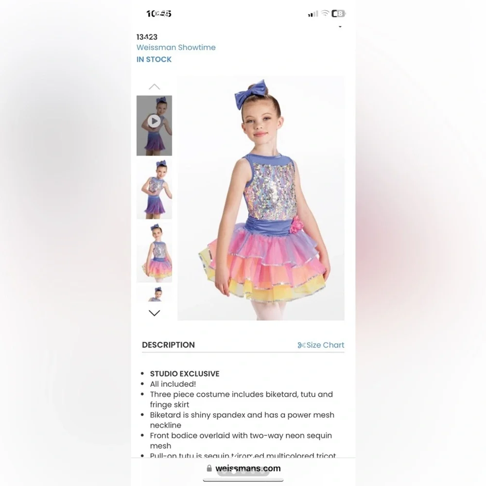 Weissman Showtime dance costume